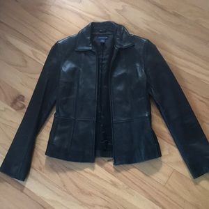 Ann Taylor black leather jacket